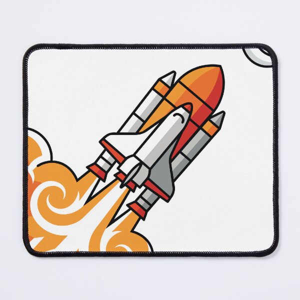 Item preview, Retro Space Shuttle Rocket Launch Moon Art designed and sold by BestChoiceService.
