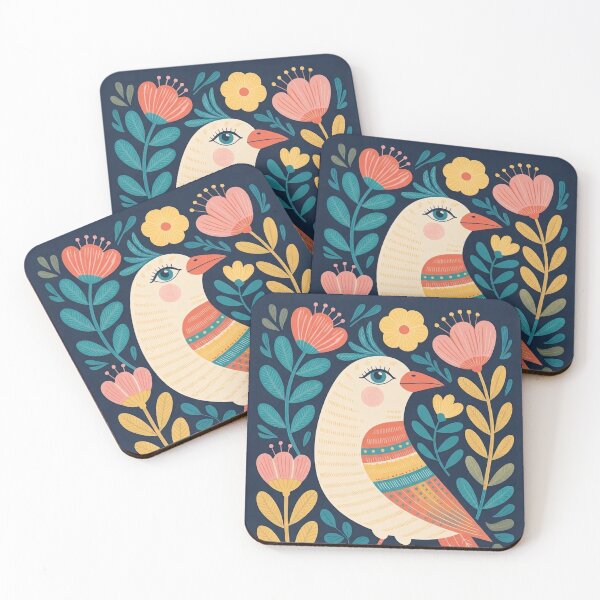 Item preview, Botanical Bird Wall Art – Soft Floral Nature Art (Quietly Observing) designed and sold by Filora Atelier | Bird Art.