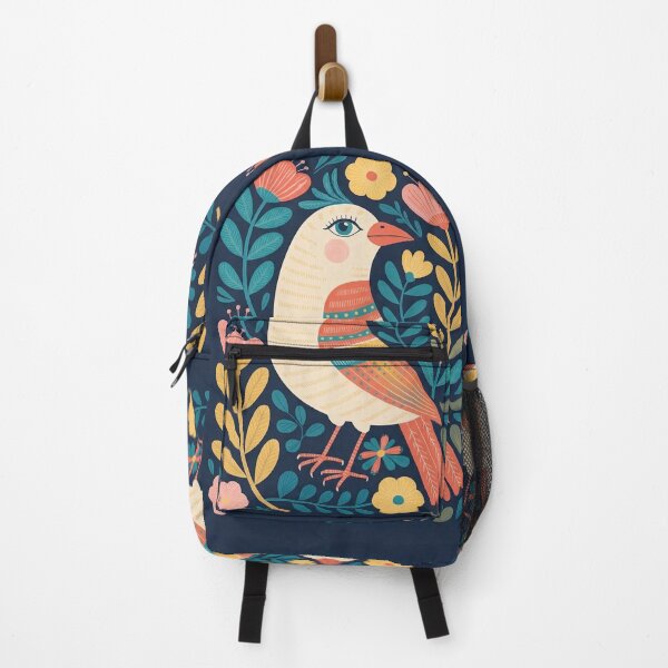 Item preview, Botanical Bird Wall Art – Soft Floral Nature Art (Quietly Observing) designed and sold by Filora Atelier | Bird Art.