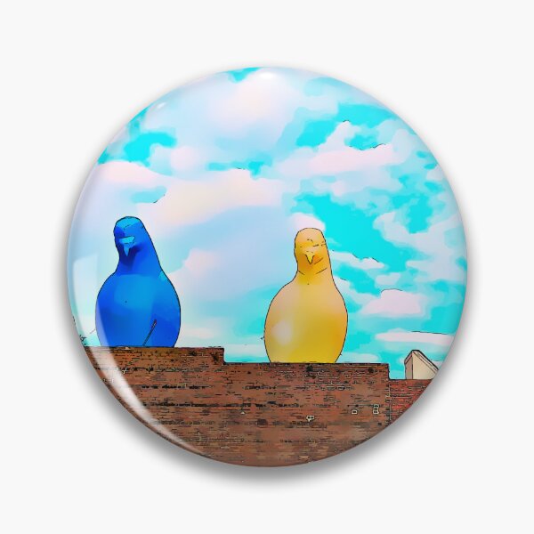 Item preview, Art in the City Giant Colorful Birds on a Rooftop designed and sold by LeonidasBratini.