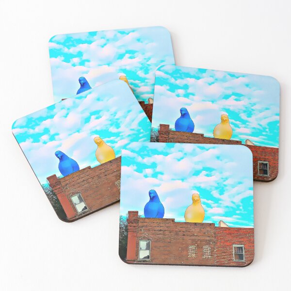 Item preview, Art in the City Giant Colorful Birds on a Rooftop designed and sold by LeonidasBratini.