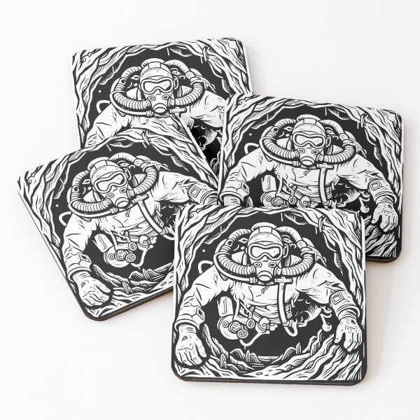 Item preview, Cave Diver Linotype Print Cave Diving  designed and sold by veryarticulated.