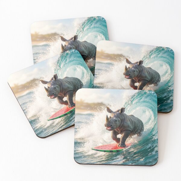 Item preview, Young Rhino Surfs the Waves  designed and sold by Tridentulus.