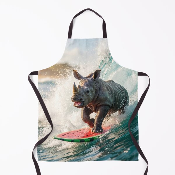 Item preview, Young Rhino Surfs the Waves designed and sold by Tridentulus.