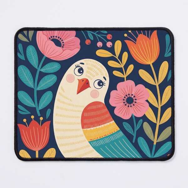 Item preview, Charming Botanical Art – Curious Bird Illustration designed and sold by Filora Atelier | Bird Art.