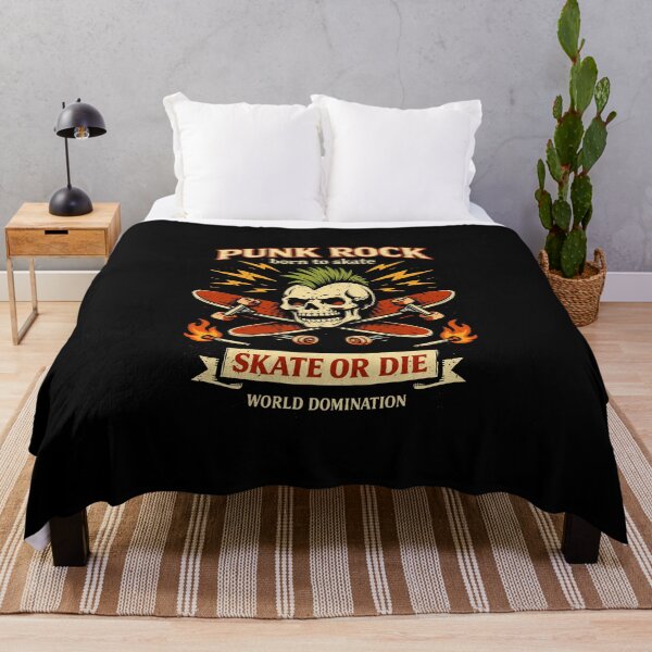 Item preview, Skateboard Skull Punk Rock T-Shirt designed and sold by Matinez Pink.