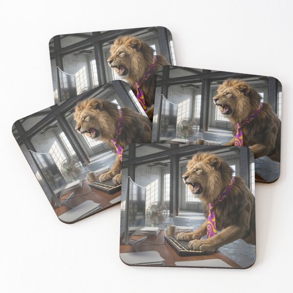 Item preview, Grouchy Lion Roars for Desktop Support designed and sold by Tridentulus.
