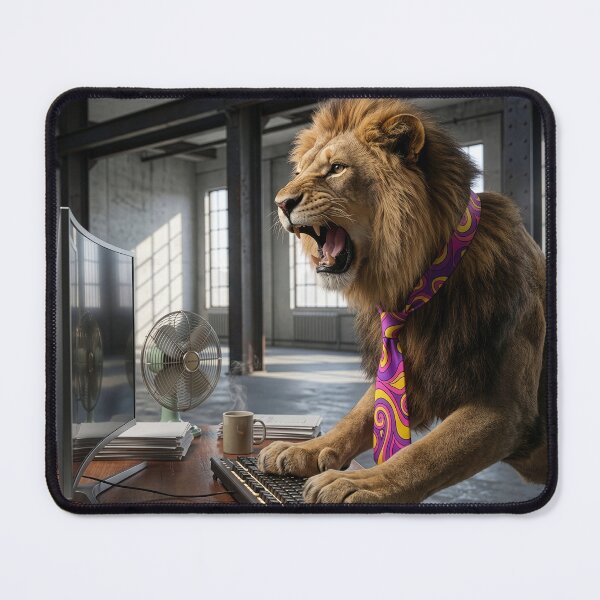 Item preview, Grouchy Lion Roars for Desktop Support designed and sold by Tridentulus.