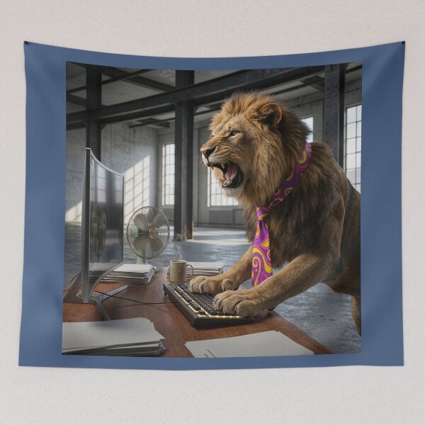 Item preview, Grouchy Lion Roars for Desktop Support designed and sold by Tridentulus.