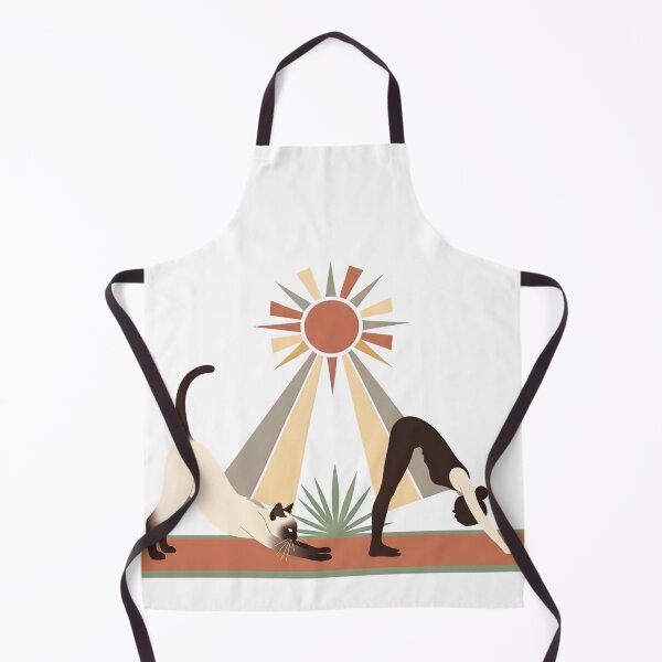 Item preview, Yoga with Cat Under Boho Sun – Minimalist Wellness Aesthetic Illustration designed and sold by InfinitePawBond.
