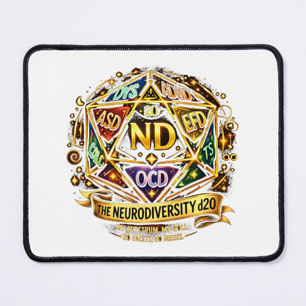 Item preview, Neurodiversity d20 Gold Tabletop Gaming Emblem designed and sold by ndmedia.
