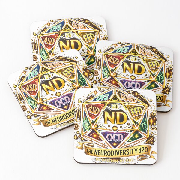 Item preview, Neurodiversity d20 Gold Tabletop Gaming Emblem designed and sold by ndmedia.