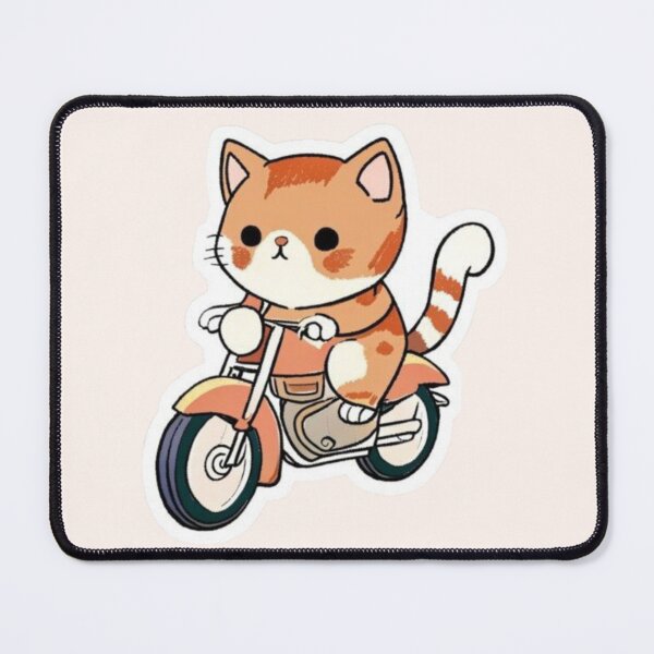 Item preview, Adventurous Kitten Riding a Motorcycle designed and sold by mysticpalettee_red.