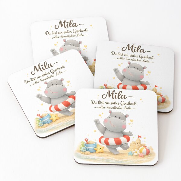 Item preview, Personalized hippo children's room poster with the name Mila designed and sold by LoveNurseries.