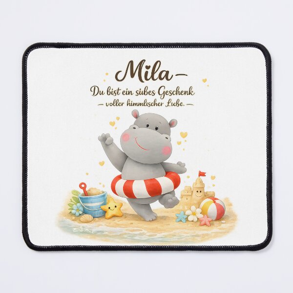 Item preview, Personalized hippo children's room poster with the name Mila designed and sold by LoveNurseries.