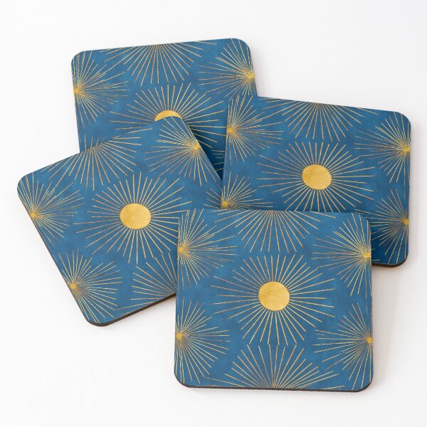 Item preview, Art Deco-Style Golden Sunburst Designs On Blue  designed and sold by DEC02.