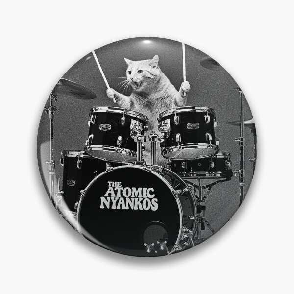 Item preview, Grunge Drummer Cat: High-Energy Beats by The Atomic Nyankos designed and sold by The Atomics.