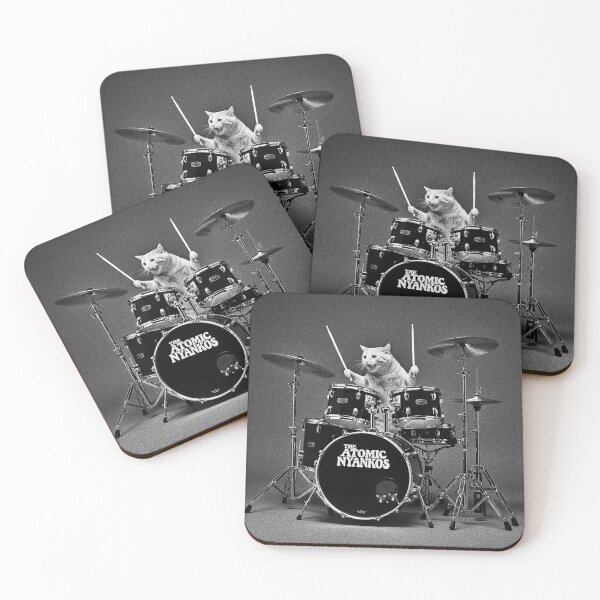 Item preview, Grunge Drummer Cat: High-Energy Beats by The Atomic Nyankos designed and sold by The Atomics.