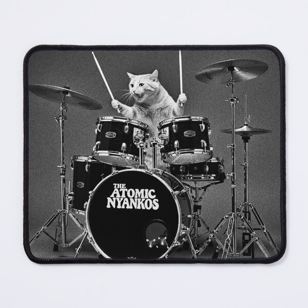 Item preview, Grunge Drummer Cat: High-Energy Beats by The Atomic Nyankos designed and sold by The Atomics.