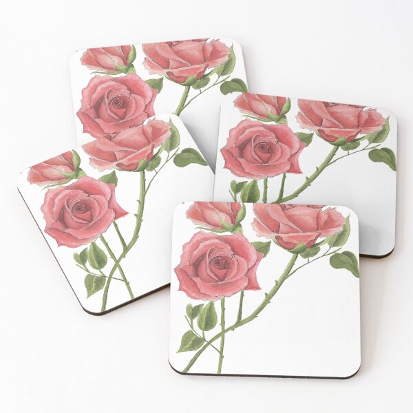 Artikelvorschau, Aquarell rote Rosen entworfen und verkauft von NaughtyFlorals.