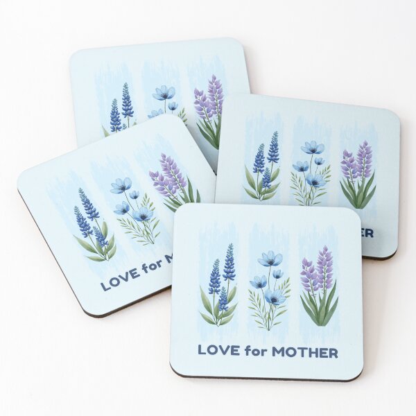 Item preview, Love for Mother - Blue Floral Triptych Design designed and sold by PriyaMagic.