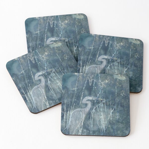 Item preview, Blue Heron Cyanotype Art Moody Bird Nature Wall Art Wet Cyanotype Print designed and sold by NicoleGiger.Studio.
