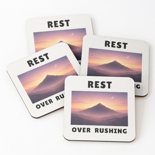 Item preview, Rest Over Rushing – Dusk Mountain Tee designed and sold by QuietlyBecoming.