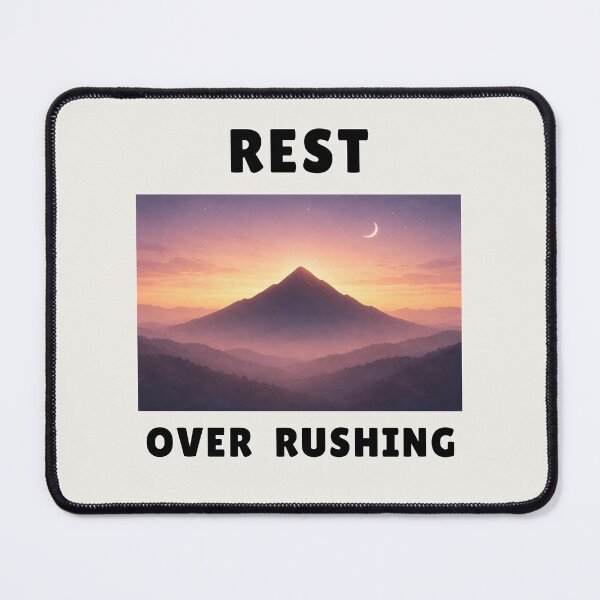 Item preview, Rest Over Rushing – Dusk Mountain Tee designed and sold by QuietlyBecoming.