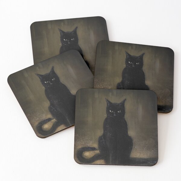 Item preview, Sam - Black Cat Portrait Painting  designed and sold by KanosDesign.