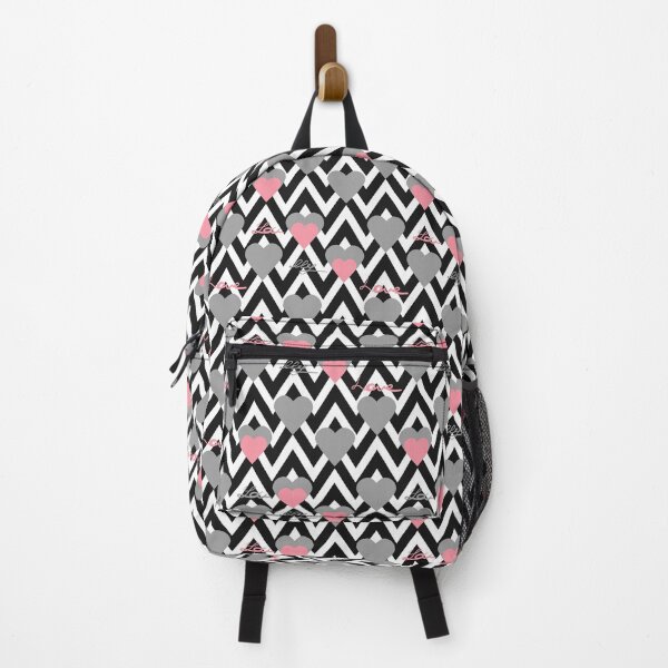 Item preview, Pink and gray hearts on background zigzagzag designed and sold by fuzzyfox.