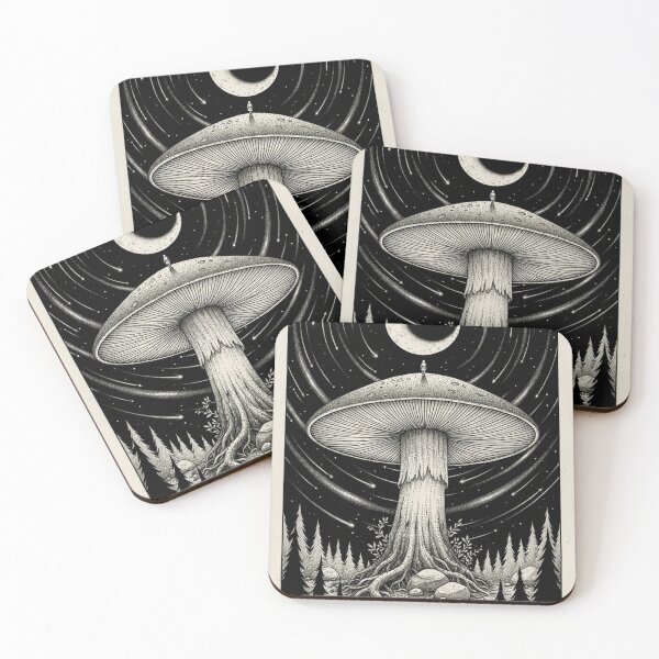 Item preview, Cosmic Observatory of Mushrooms – Mystic Night Art designed and sold by HeyHas.