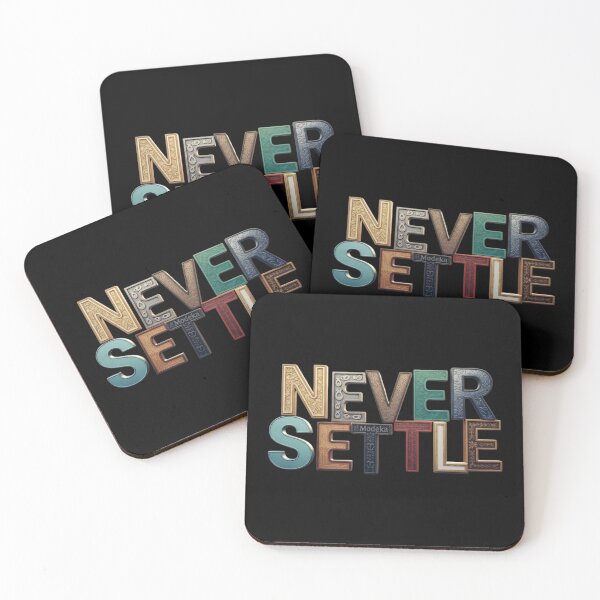 Item preview, Never Settle — Ornate Motivational Typography Art designed and sold by Radhestore.