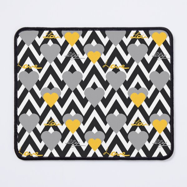 Item preview, Bright yellow hearts against zigzag designed and sold by fuzzyfox.