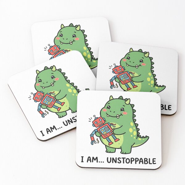 Item preview, Cute Dinosaur I Am Unstoppable Kids T-Shirt – Funny Cartoon Dino Design designed and sold by DIRTYSKETCHH.