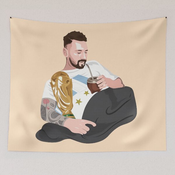 Item preview, Messi with the World Cup and drinking mate designed and sold by YChangShop.