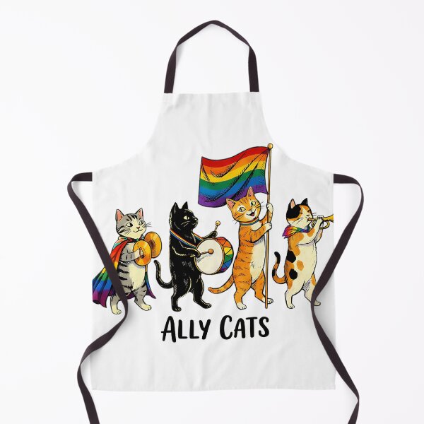 Aperçu de l'œuvre Ally Cats Pride Parade Drapeau arc-en-ciel LGBTQ créée et vendue par RipleMalphite.