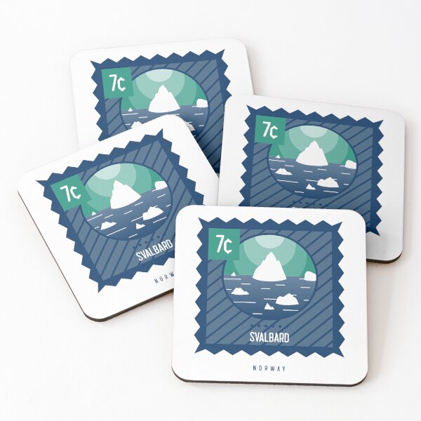 Item preview, Square Stamp Svalbard Icebergs Norway designed and sold by GraTEEtude.