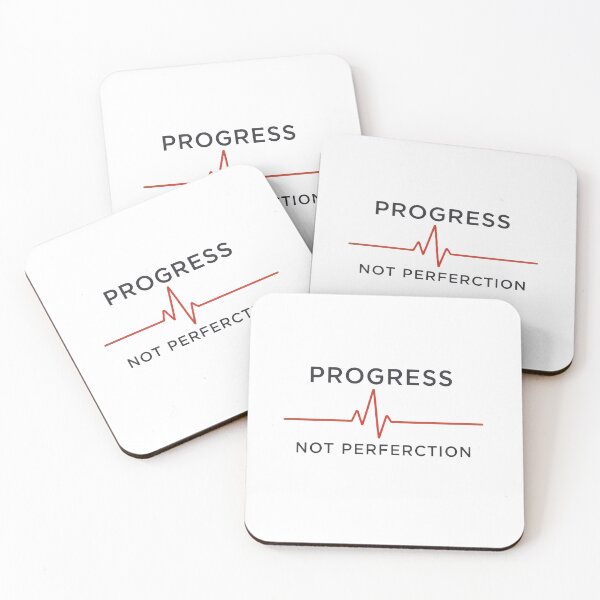 Item preview, Progress Not Perfection Heartbeat Line designed and sold by Insparke.