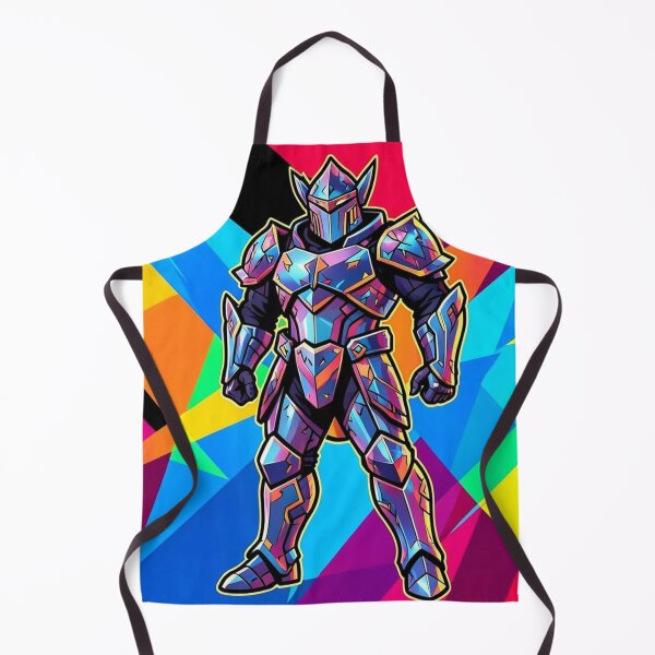 Item preview, Neon Geometric Knight – Futuristic Cosmic Armor Character Art designed and sold by Black Infinite Worlds.