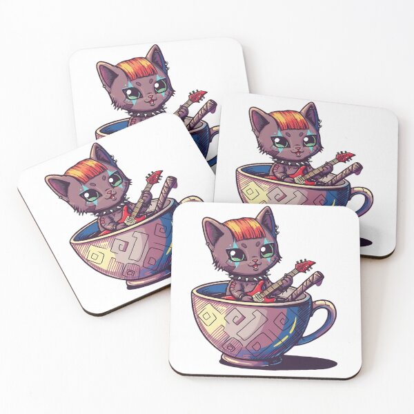 Item preview, Rockin' Coffee Cat - Winking Kitten with Electric Guitar in Cup #3 designed and sold by Frankenpetz.