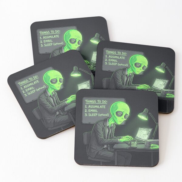 Item preview, Burnout Alien - Funny Corporate Office Humor Art designed and sold by MaynyStudio.