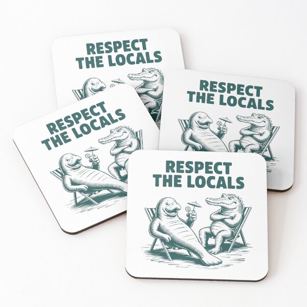 Item preview, Respect the Locals Florida Travel Manatee Crocodile designed and sold by papertaless.