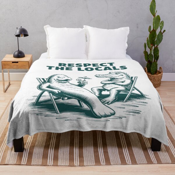 Item preview, Respect the Locals Florida Travel Manatee Crocodile designed and sold by papertaless.