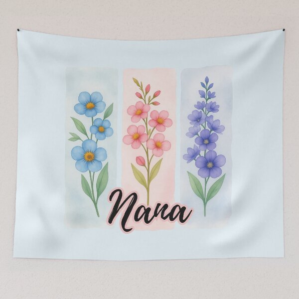 Item preview, Nana's Garden Design: Three Flower Watercolor Panels designed and sold by PriyaMagic.