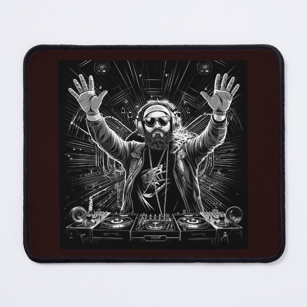 Item preview, DJ Performance Black and White Music Illustration designed and sold by inkoutninja.