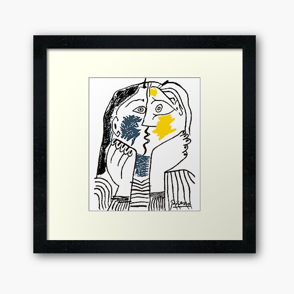 Pablo Picasso The Kiss 1979 Artwork Reproduction For T Shirt, Framed Prints Framed Art Print