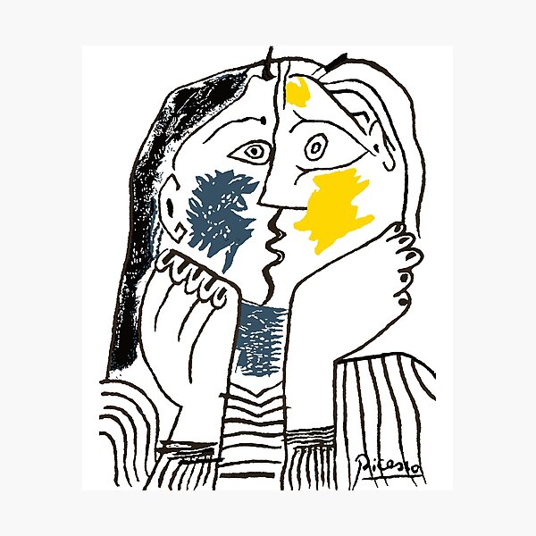 Pablo Picasso The Kiss 1979 Reproduction d'œuvres d'art pour T-shirt, impressions encadrées Impression photo