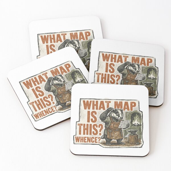 Item preview, Confused Badger Blacksmith Vintage Sticker Art designed and sold by Mr. Pawsome.
