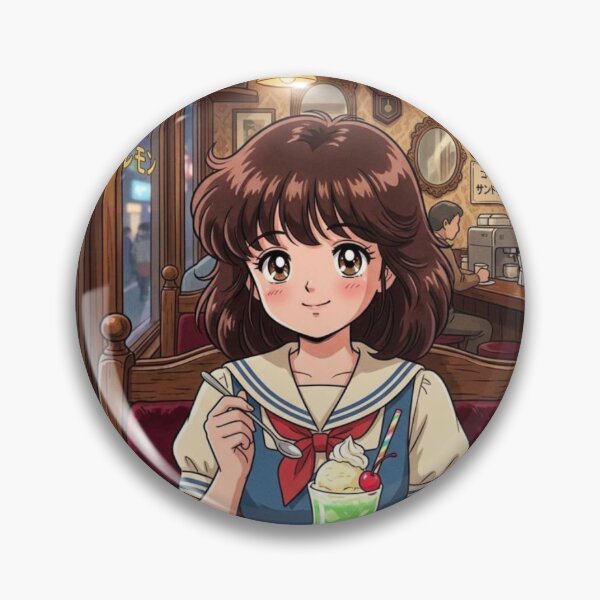 Item preview, 80s Japan Cafe Aesthetic – Anime Girl with Cream Soda designed and sold by EchoWave11.