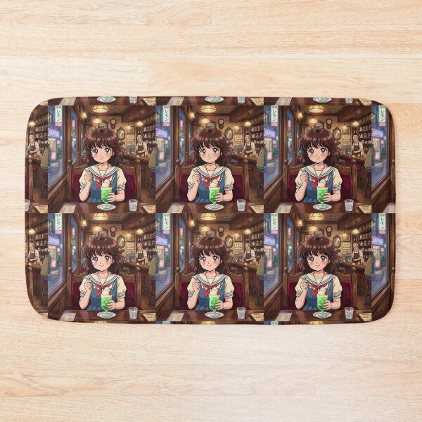 Item preview, 80s Japan Cafe Aesthetic – Anime Girl with Cream Soda designed and sold by EchoWave11.